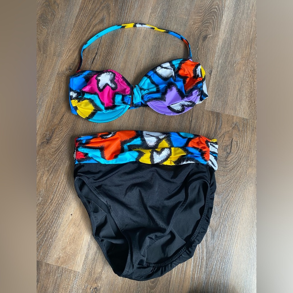 Vintage 90’s Roxanne convertible bikini made in USA size 16 bandeau to halter - Picture 13 of 13